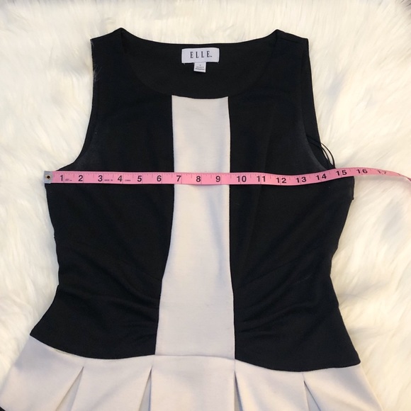 Elle Black and White Fit and Flare A-Line Dress 4 - Picture 3 of 5